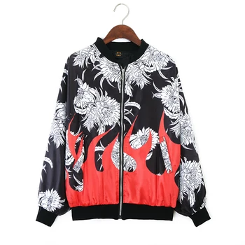 Female Jacket Casual Zipper Short Jackets Puff Sleeve Autumn winter jacket Women Print Floral Harajuku Hip Hop Jacket Coat B
Female Jacket Casual Zipper Short Jackets Puff Sleeve Autumn winter jacket Women Print Floral Harajuku Hip Hop Jacket Coat B