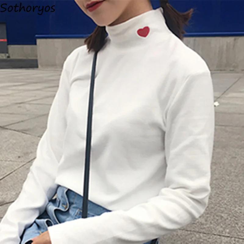 T-shirts Women Simple Long Sleeve Turtleneck All-match Loose Korean T-shirt Womens Ulzzang Chic Trendy Students Daily Tees Cute
T-shirts Women Simple Long Sleeve Turtleneck All-match Loose Korean T-shirt Womens Ulzzang Chic Trendy Students Daily Tees Cute