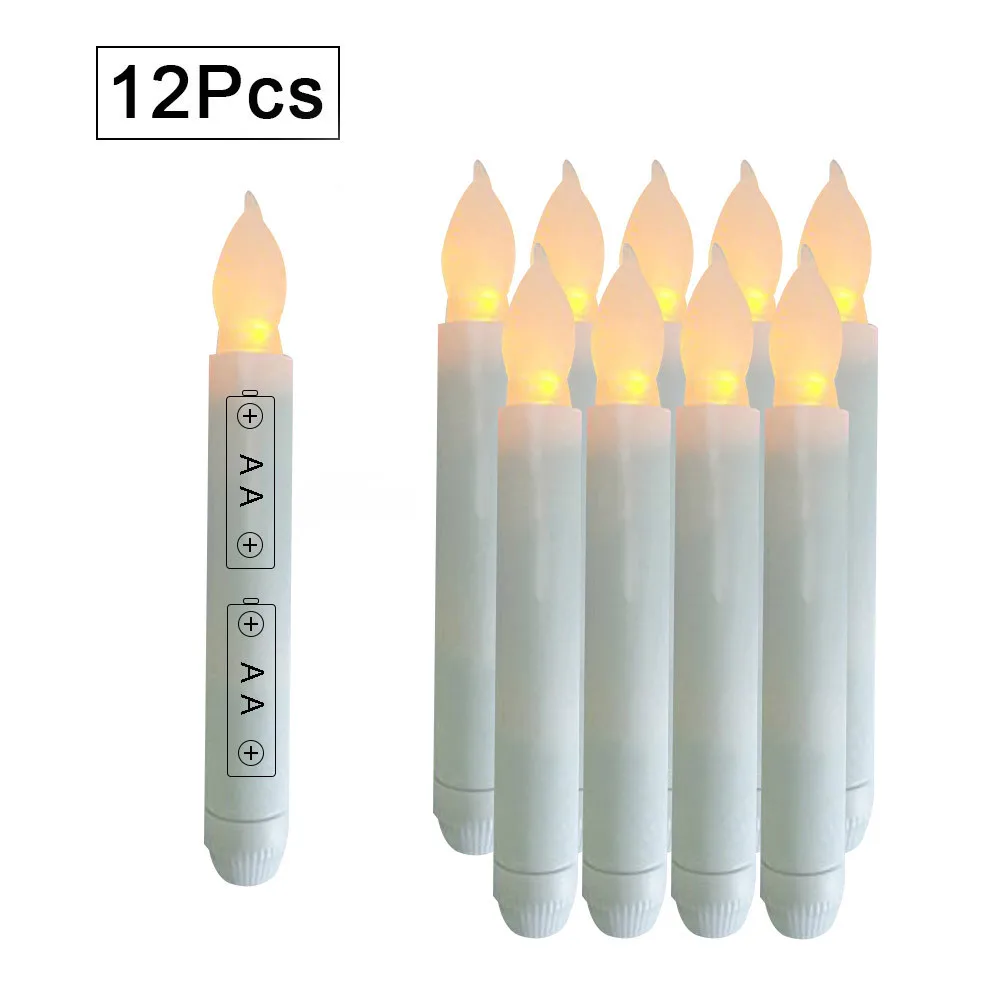 12PC Wedding Decor Flameless Candles Creative Flameless LED Taper Candles Lights LED Candle Lamp Home Decoration Accessories
12PC Wedding Decor Flameless Candles Creative Flameless LED Taper Candles Lights LED Candle Lamp Home Decoration Accessories