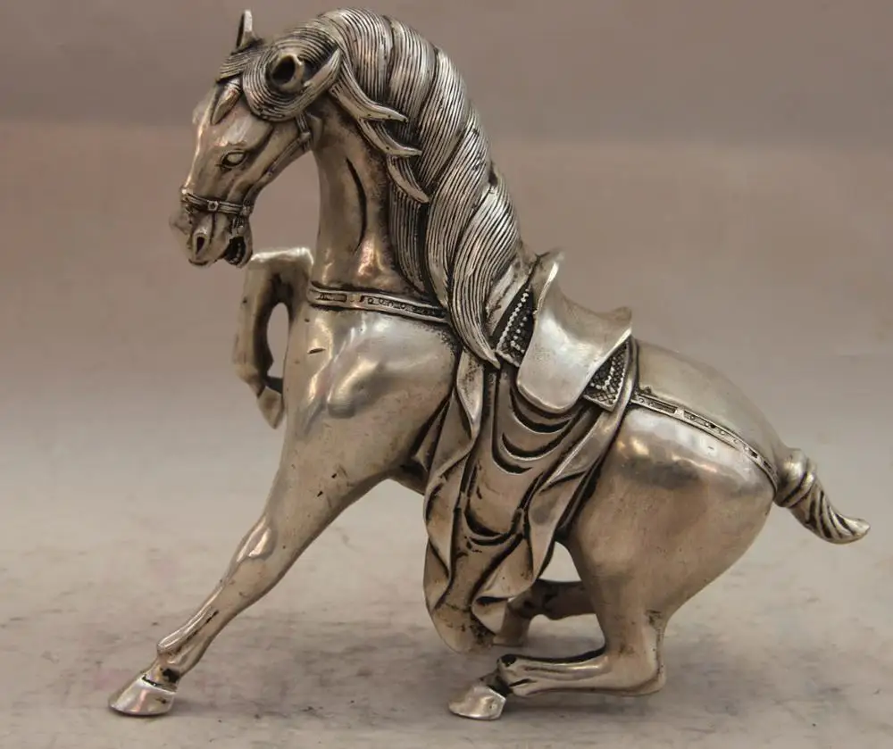 China White Copper Silver home Feng Shui Animal Lucky Horse war-horse Art Statue SD 506
China White Copper Silver home Feng Shui Animal Lucky Horse war-horse Art Statue SD 506