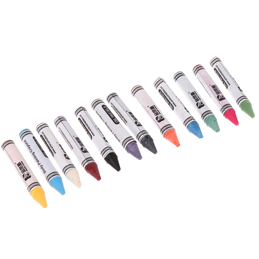 12 Colors Face Paint Body Painting Crayons Oil Pastels Art Pen Pencil Sticks for Party Makeup 12 Colors Face Paint Body Painting Crayons Oil Pastels Art Pen Pencil Sticks for Party Makeup