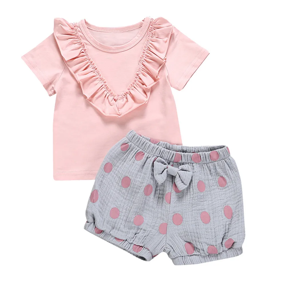 2Pcs Children Summer 2019 Kid Girls Clothes Princess Ruffle Solid Top+Bow Dot Shorts Girls Outfits Kids Clothing For Girls Sets
2Pcs Children Summer 2019 Kid Girls Clothes Princess Ruffle Solid Top+Bow Dot Shorts Girls Outfits Kids Clothing For Girls Sets
