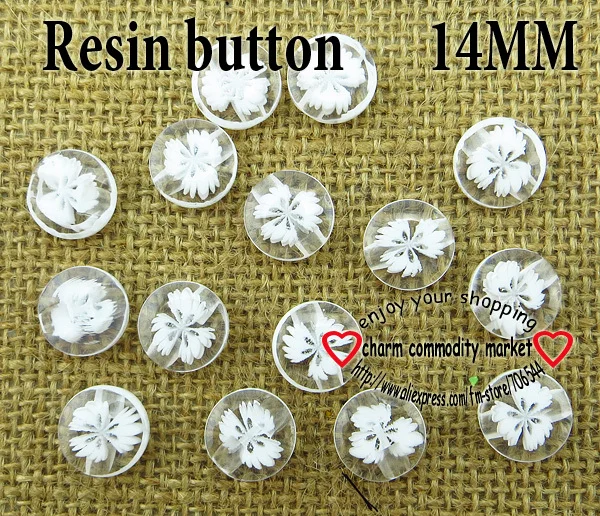 100PCS 14MM White flower button pattern white Dyed RESIN buttons coat boots sewing clothes accessories R-128 
100PCS 14MM White flower button pattern white Dyed RESIN buttons coat boots sewing clothes accessories R-128