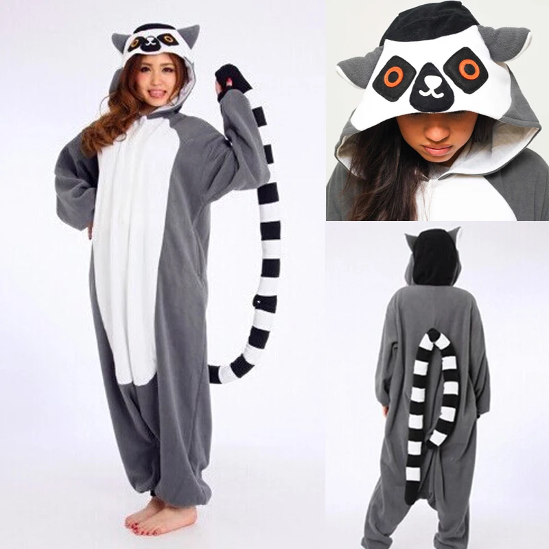 Animals Lemur Catta Onesie Jumpsuit Adult Women Cartoon Madagascar Monkey Pajama Funny Costume Carnival Gray Long Tail Overall
Animals Lemur Catta Onesie Jumpsuit Adult Women Cartoon Madagascar Monkey Pajama Funny Costume Carnival Gray Long Tail Overall