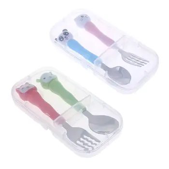 1 Set Baby Dishes Fork + Spoon Cute Cartoon Training Feeding Infant Kids Newborn Food Stainless Steel BPA Free Portable New
1 Set Baby Dishes Fork + Spoon Cute Cartoon Training Feeding Infant Kids Newborn Food Stainless Steel BPA Free Portable New