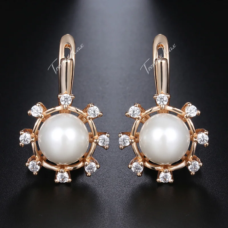 Pearl Stud Earrings For Women Girl 585 Rose Gold Woman Earrings Paved Cubic Zirconia 2018 Fashion Womens Jewelry Gifts GE154
Pearl Stud Earrings For Women Girl 585 Rose Gold Woman Earrings Paved Cubic Zirconia 2018 Fashion Womens Jewelry Gifts GE154