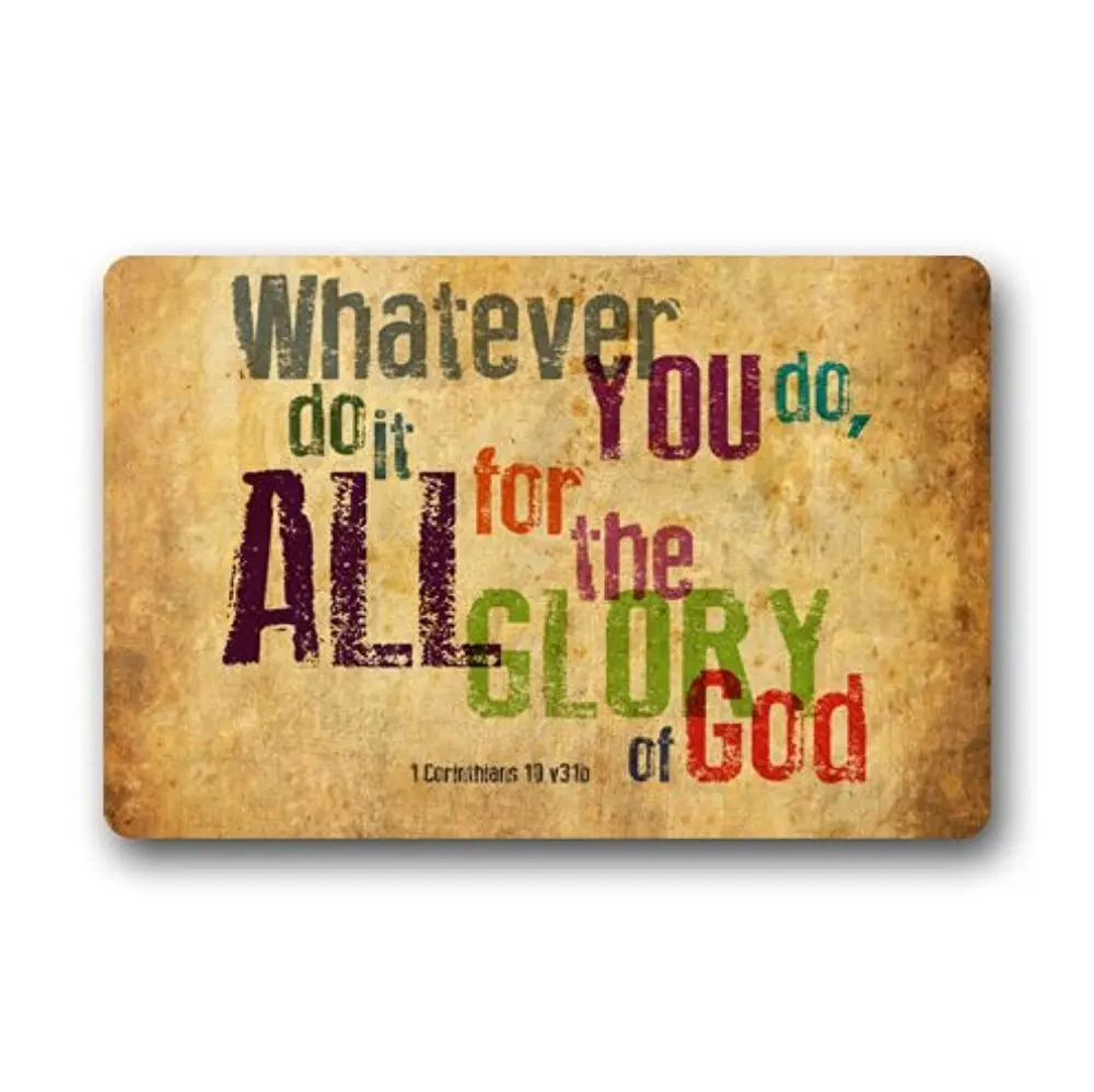 Memory Home Custom Whatever You do,do it All for the Glory of God Bible Quotes Vintage Retro Doormat Bathroom Kitchen Mat Carpe
Memory Home Custom Whatever You do,do it All for the Glory of God Bible Quotes Vintage Retro Doormat Bathroom Kitchen Mat Carpe