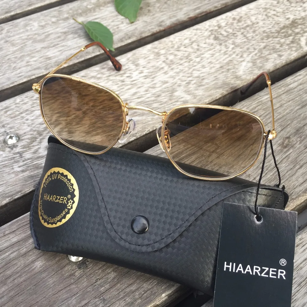 High Quality Real Glass Classic G15 Hexagonal Women Sunglasses Men Brand Sun Glasses Female Male Mirror Glass Oculos De Sol 3548
High Quality Real Glass Classic G15 Hexagonal Women Sunglasses Men Brand Sun Glasses Female Male Mirror Glass Oculos De Sol 3548
