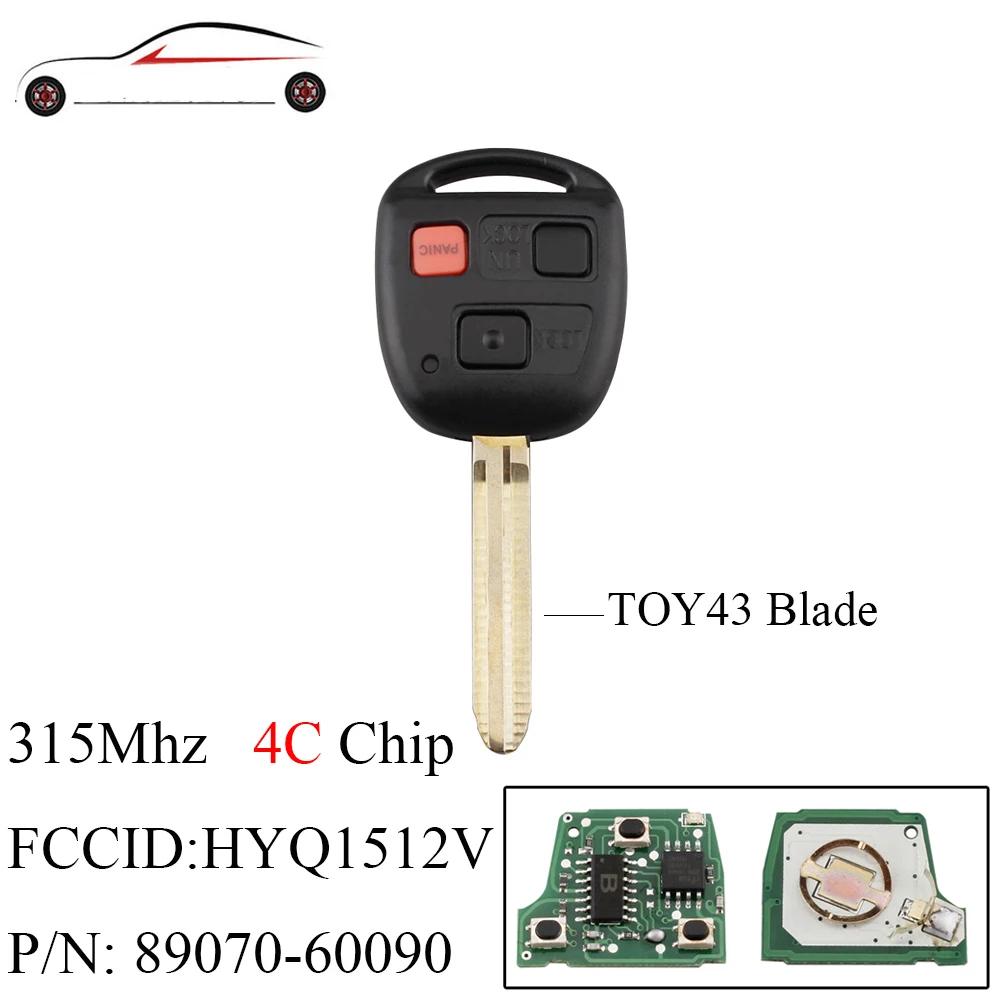 GORBIN 315Mhz Keyless Entry Remote Car key Transponder Chip 4C For Toyota Land Cruiser HYQ1512V 1998 1999 2000 2001 2002 Car key
GORBIN 315Mhz Keyless Entry Remote Car key Transponder Chip 4C For Toyota Land Cruiser HYQ1512V 1998 1999 2000 2001 2002 Car key
