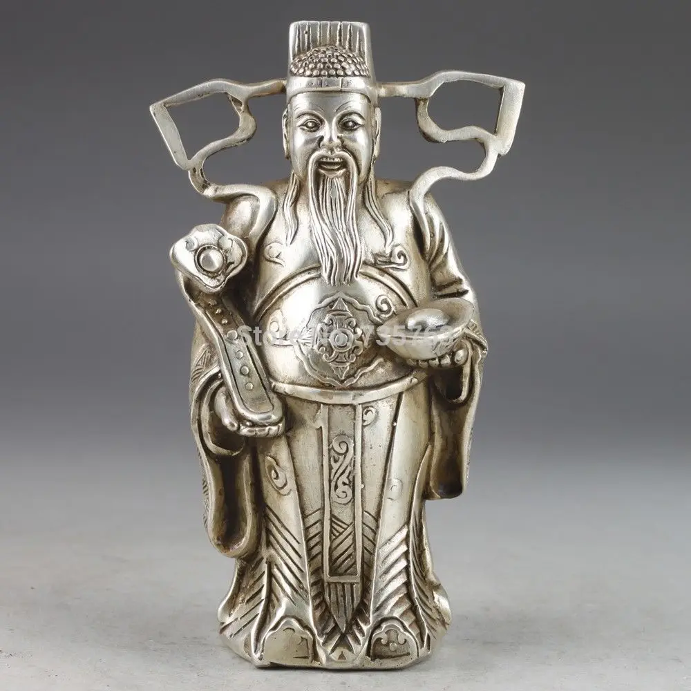 00793 White Copper Chinese Old Handwork Hammered Get Rich Immortal Statue 
00793 White Copper Chinese Old Handwork Hammered Get Rich Immortal Statue