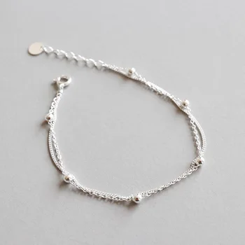 1pc Authentic 925 Sterling silver Double Rows lucky beads Chain Bracelet fine Jewelry Charms S37
1pc Authentic 925 Sterling silver Double Rows lucky beads Chain Bracelet fine Jewelry Charms S37