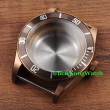 Horloge Onderdelen, 41mm Koffie Bezel Horloges Case, messing PVD Coated Gevallen Fit voor ETA 2836/2824 Automatische Beweging CA2010CAZ(China)
