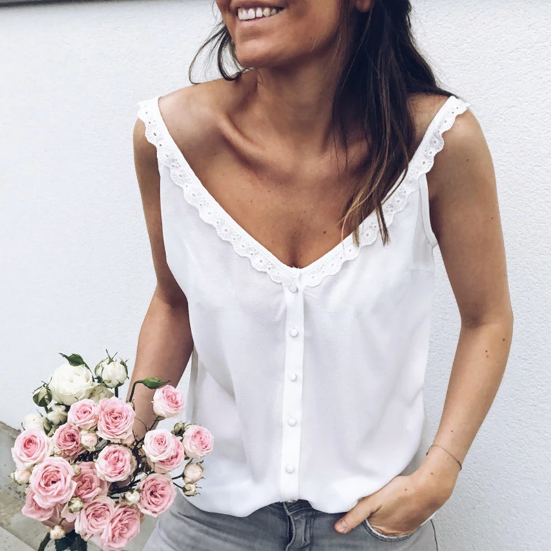 Plus Size Sexy V-Neck Tank Tops Women Summer Casual Solid Camis Ladies Elegant White Tees Camisole Can Be Worn Before And After
Plus Size Sexy V-Neck Tank Tops Women Summer Casual Solid Camis Ladies Elegant White Tees Camisole Can Be Worn Before And After