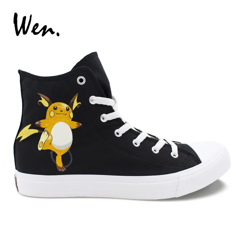 Wen Anime Pokemon Design Hand Painted High Top Shoes Raichu Black Pocket Monster Female Canvas Plimsolls Male Sports Sneakers
Wen Anime Pokemon Design Hand Painted High Top Shoes Raichu Black Pocket Monster Female Canvas Plimsolls Male Sports Sneakers