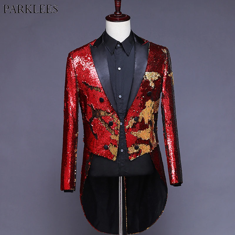 Shiny Red Sequin Tuxedo Long Suit Blazer Men Wedding Groom Singer Prom Glitter Tailcoat Male Nightclub DJ Stage Blazer Masculino
Shiny Red Sequin Tuxedo Long Suit Blazer Men Wedding Groom Singer Prom Glitter Tailcoat Male Nightclub DJ Stage Blazer Masculino