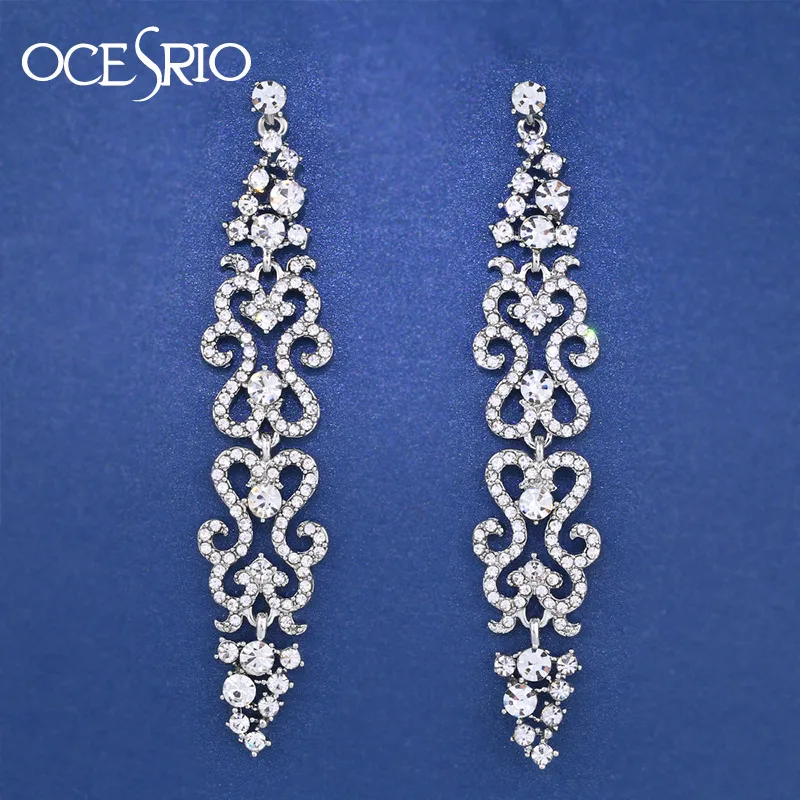OCESRIO Silver Hanging Earrings 2019 Austrian Crystal Long Wedding Earrings for Brides Earings Fashion jewelry for Women ers-g92
OCESRIO Silver Hanging Earrings 2019 Austrian Crystal Long Wedding Earrings for Brides Earings Fashion jewelry for Women ers-g92
