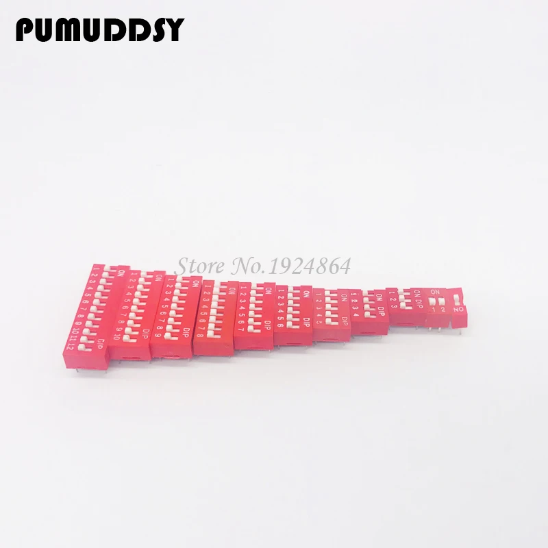 10Pcs Slide Type Switch Module 2 3 4 5 6 7 8 9 10 12 Bit 2.54mm Position Way DIP Red Pitch Toggle Switch Red Snap Switch
10Pcs Slide Type Switch Module 2 3 4 5 6 7 8 9 10 12 Bit 2.54mm Position Way DIP Red Pitch Toggle Switch Red Snap Switch
