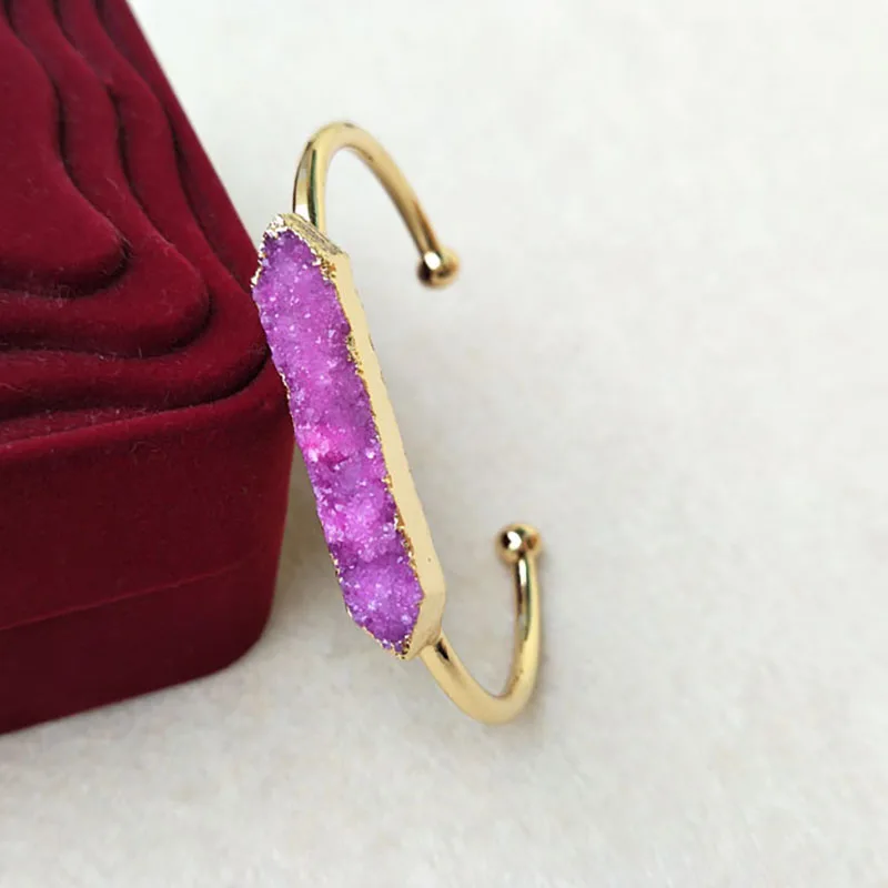 5Pcs Natural hot pink crystal Druzy Geode Quartz Stone Cuff Bangle Handcuff Gold color Gem stone Drusy Bracelets Jewelry BG44
5Pcs Natural hot pink crystal Druzy Geode Quartz Stone Cuff Bangle Handcuff Gold color Gem stone Drusy Bracelets Jewelry BG44
