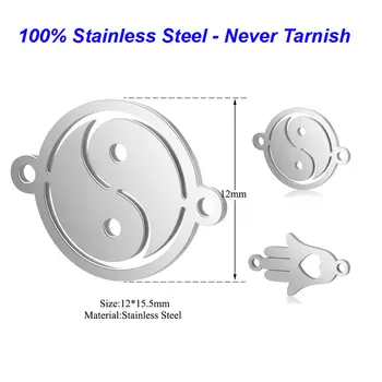 5pcs/lot 100% Stainless Steel Religious charms Vnistar DIY YinYang HandPlams Charms Connextors for Bracelets Wholesale
5pcs/lot 100% Stainless Steel Religious charms Vnistar DIY YinYang HandPlams Charms Connextors for Bracelets Wholesale