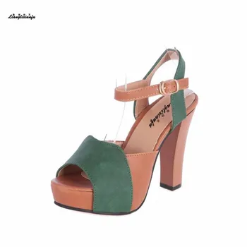 Plus:34-42 43 Color Matching Sandals woman 11cm Coarse heel Sandals platform Sweet style pumps Ankle Strap Sandalias Para Mujer
Plus:34-42 43 Color Matching Sandals woman 11cm Coarse heel Sandals platform Sweet style pumps Ankle Strap Sandalias Para Mujer