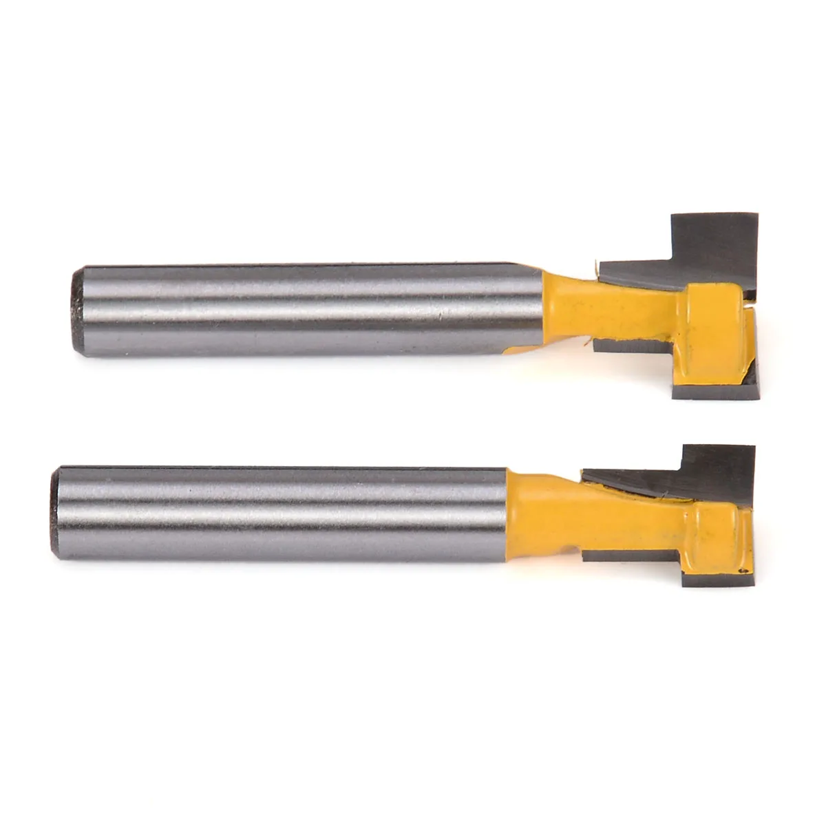 2Pcs 3/8\`\` & 1/2\`\` T-Slot Milling Cutter 1/4\`\` Shank Handle Router Bits Practical Woodworking Trimming Cutters