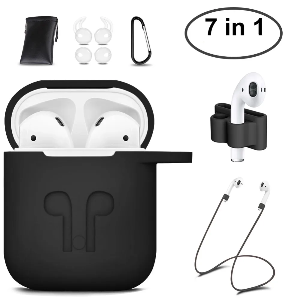 GIM AirPods Case Cover 7 in 1 AirPods Accessories Silicone Airpods Protective Cover Set with Clip Holder/Keychain/Strap/Earhooks
GIM AirPods Case Cover 7 in 1 AirPods Accessories Silicone Airpods Protective Cover Set with Clip Holder/Keychain/Strap/Earhooks