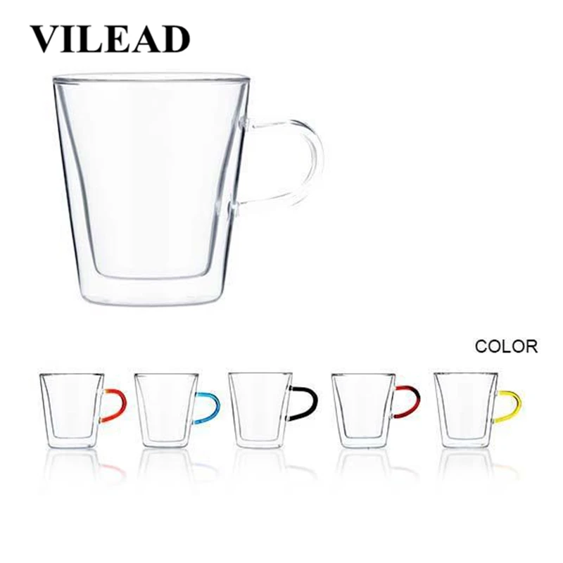 VILEAD 250ML Brief Glass Mug Trumpet Shape Insulated Tea Cup Office Double Layer Coffee Mug Home Drinking Water Cup Juice Cup
VILEAD 250ML Brief Glass Mug Trumpet Shape Insulated Tea Cup Office Double Layer Coffee Mug Home Drinking Water Cup Juice Cup