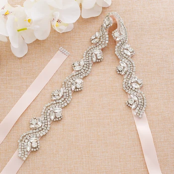 Silver Crystal Bridal Sash Rhinestones Bridal Belt Hand Beaded Wedding Belt For Wedding Dress A196S
Silver Crystal Bridal Sash Rhinestones Bridal Belt Hand Beaded Wedding Belt For Wedding Dress A196S