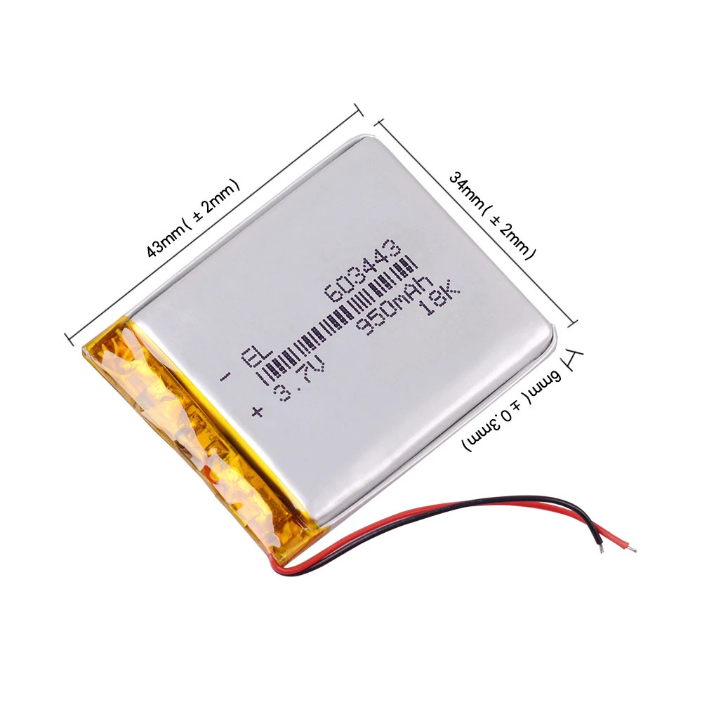 Литий-полимерный аккумулятор 950 мАч перезаряжаемый литий-ионный для Mp3 MP4 GPS power bank