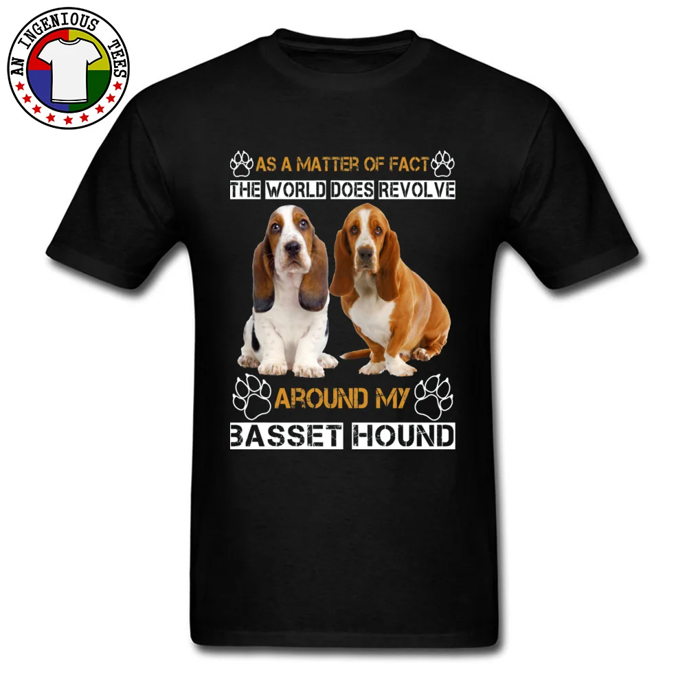 Wholesale Basset Hound 11731 Custom Tshirts Crewneck All Cotton Young Tops & Tees Short Sleeve Summer Fall Custom Tshirts Basset Hound 11731 black