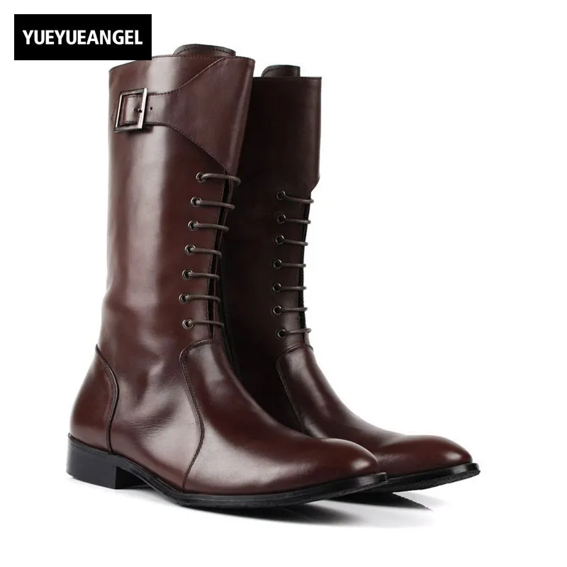 High Top Boots Men Lace Up Pointed Toe 100% Real Leather Boots Winter Luxury Business Casual High Boot Hombre Black Brown
High Top Boots Men Lace Up Pointed Toe 100% Real Leather Boots Winter Luxury Business Casual High Boot Hombre Black Brown