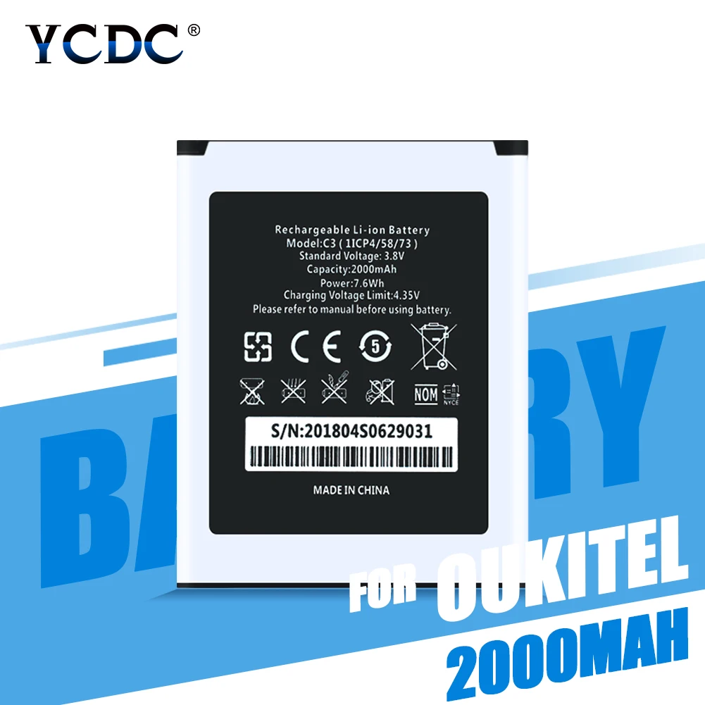 New High Quality 2000mAh Replacement Battery For Oukitel C3 Mobile Phone battery For Oukitel C3 C 3 Li-ion Lithium Batteries
New High Quality 2000mAh Replacement Battery For Oukitel C3 Mobile Phone battery For Oukitel C3 C 3 Li-ion Lithium Batteries
