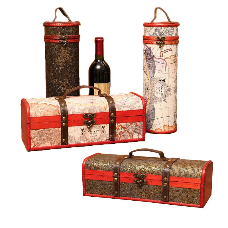 Vintage archaistic Red Wine Box Portable Wood Wine Box Retro Gift Wine Storage Box Bottle Package With Handle Bar Accessories
Vintage archaistic Red Wine Box Portable Wood Wine Box Retro Gift Wine Storage Box Bottle Package With Handle Bar Accessories