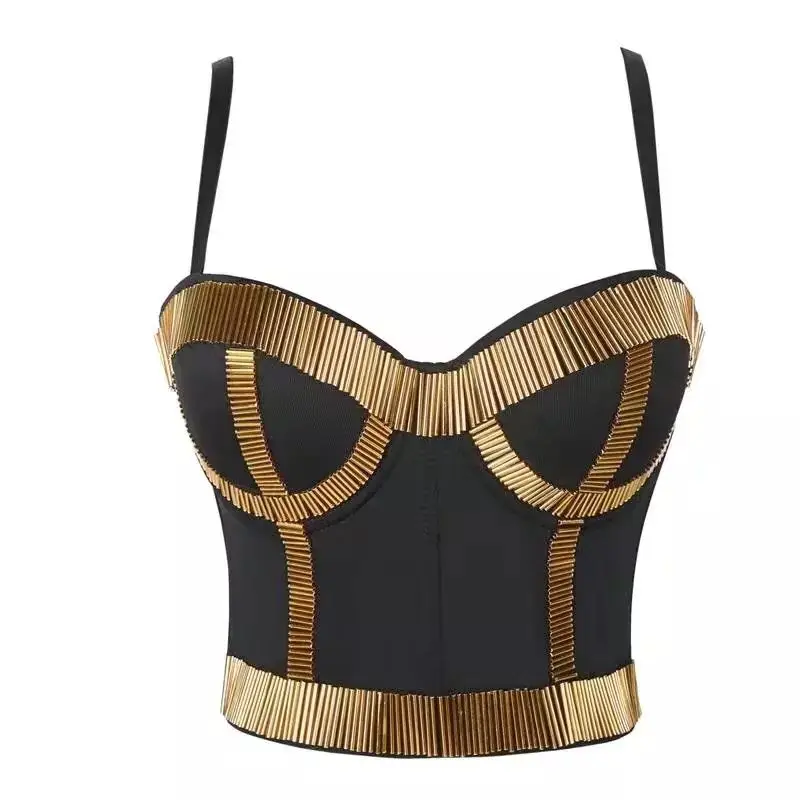 high quality Women's Steampunk Black Metallic Stick Clubwear Party Bustier Bra Top Cincher Shapewear Bustier Corset
high quality Women's Steampunk Black Metallic Stick Clubwear Party Bustier Bra Top Cincher Shapewear Bustier Corset