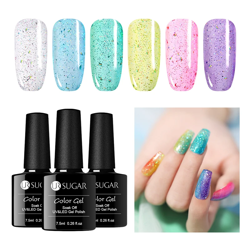 UR SUGAR 7.5ml Holographic Jelly Series Gel Nail Polish Purple Blue Colors Shining Glitter Gel Nails Soak Off UV Gel Varnish
UR SUGAR 7.5ml Holographic Jelly Series Gel Nail Polish Purple Blue Colors Shining Glitter Gel Nails Soak Off UV Gel Varnish