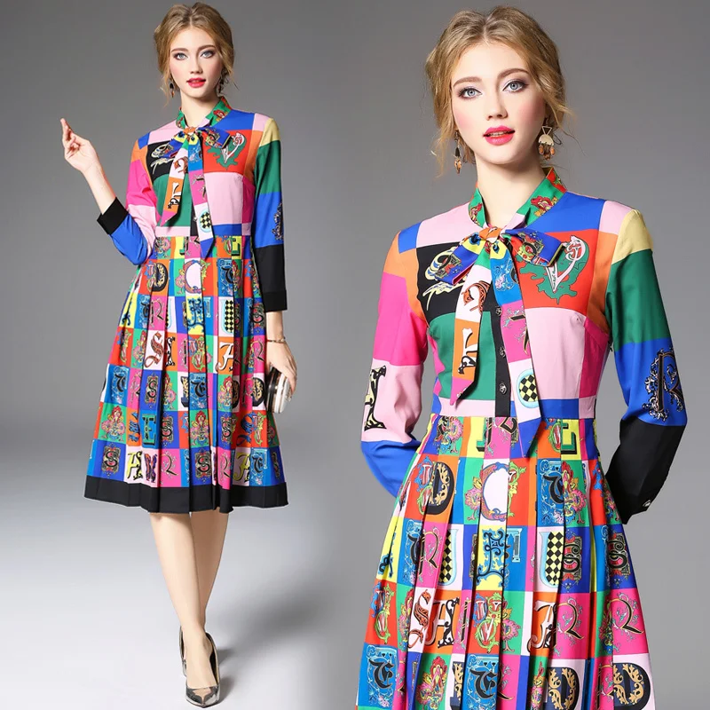 2019 Spring Summer Fall Runway Floral Print Collar Bow Ties Neck Long Sleeve Empire Waist Women Lady Party Casual Maxi Dresses
2019 Spring Summer Fall Runway Floral Print Collar Bow Ties Neck Long Sleeve Empire Waist Women Lady Party Casual Maxi Dresses