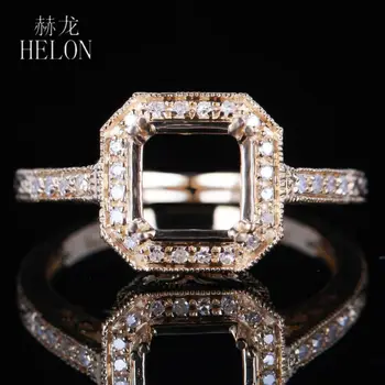 HELON 7X7MM Cushion,7MM Round Solid 14k Yellow Gold Natural Diamonds Engagement Wedding Vintage Antique Jewelry Semi Mount Ring
HELON 7X7MM Cushion,7MM Round Solid 14k Yellow Gold Natural Diamonds Engagement Wedding Vintage Antique Jewelry Semi Mount Ring