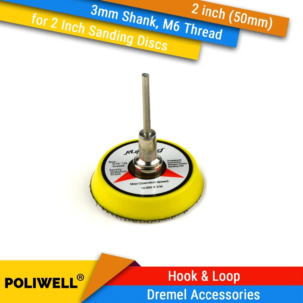 2 Inch(50mm) Back-up Sanding Pad 3mm Shank M6 Thread for 2" Hook&Loop Sanding Discs for Random Orbital Power Tools Accessories
2 Inch(50mm) Back-up Sanding Pad 3mm Shank M6 Thread for 2" Hook&Loop Sanding Discs for Random Orbital Power Tools Accessories