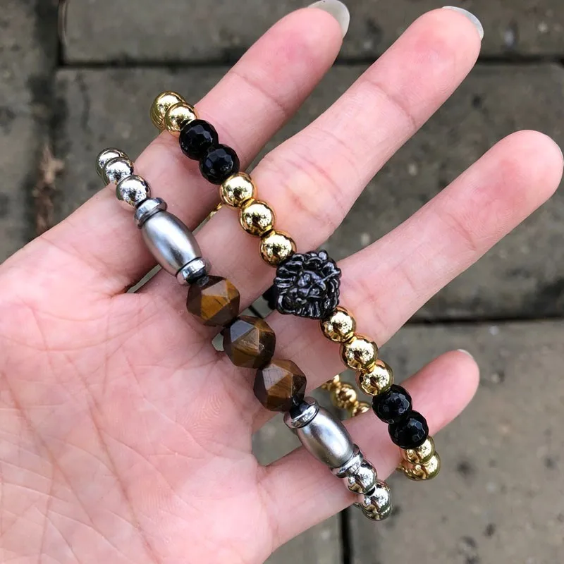 2019 Luxury Lion Charm Bracelet Men Punk Geometric Tiger Eye Bead Men Bracelet Pave Cubic Zirconia Party Jewelry Gift
2019 Luxury Lion Charm Bracelet Men Punk Geometric Tiger Eye Bead Men Bracelet Pave Cubic Zirconia Party Jewelry Gift