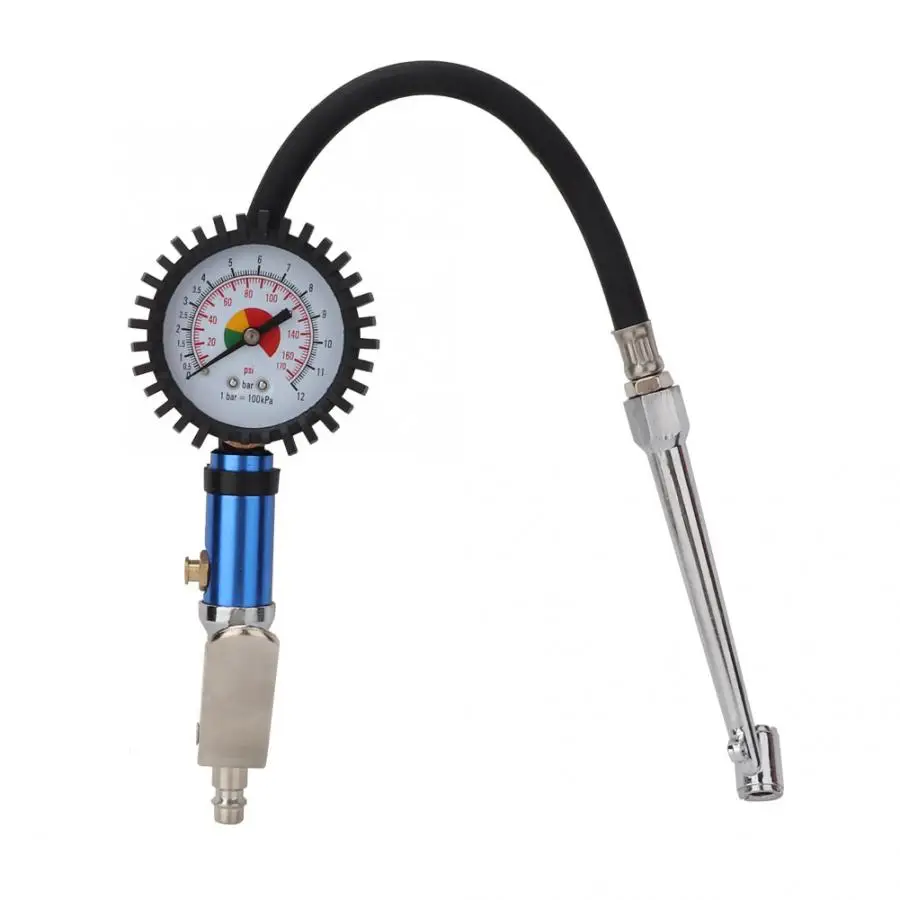 12 Bar Self-clamping Tire Inflator with Air Pressure Gauge and Quick Air Connector
12 Bar Self-clamping Tire Inflator with Air Pressure Gauge and Quick Air Connector