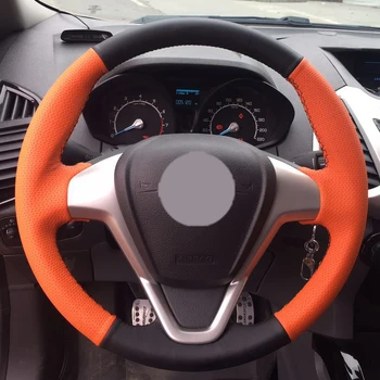 Black Leather Orange Leather Car Steering Wheel Cover for Ford Fiesta 2008-2013 Ecosport 2013-2016
Black Leather Orange Leather Car Steering Wheel Cover for Ford Fiesta 2008-2013 Ecosport 2013-2016