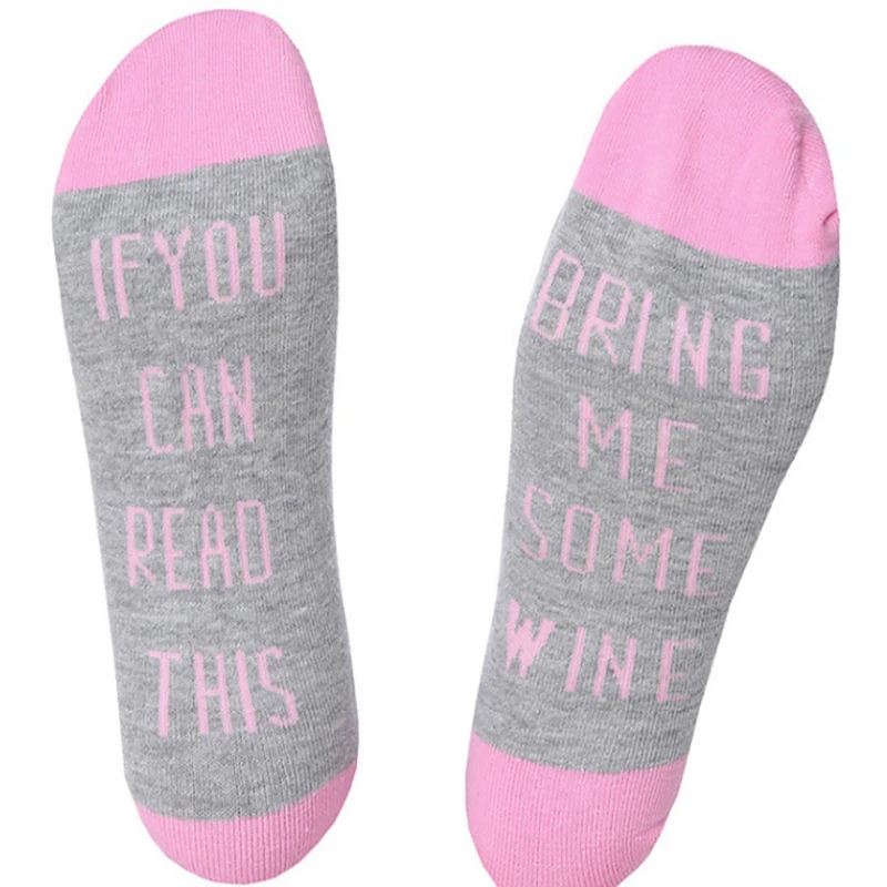 Women Wine Socks Print Letter Cute Autumn Spring Meia Funny Socks 2018 New Arrival Chaussette Femme Winter Warmly Meias Dropship 10