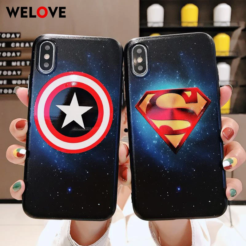 Avengers Shield Superhero phone case for iPhone6s 7 8 Plus X XS Max XR Captain America Cover With retail box Soft silicone coque
Avengers Shield Superhero phone case for iPhone6s 7 8 Plus X XS Max XR Captain America Cover With retail box Soft silicone coque