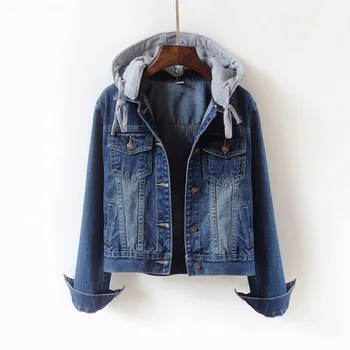 2019 autumn Hooded cropped denim jacket 5XL Korean all match jeans jacket women fashion jackets long sleeve slim chaqueta mujer
2019 autumn Hooded cropped denim jacket 5XL Korean all match jeans jacket women fashion jackets long sleeve slim chaqueta mujer
