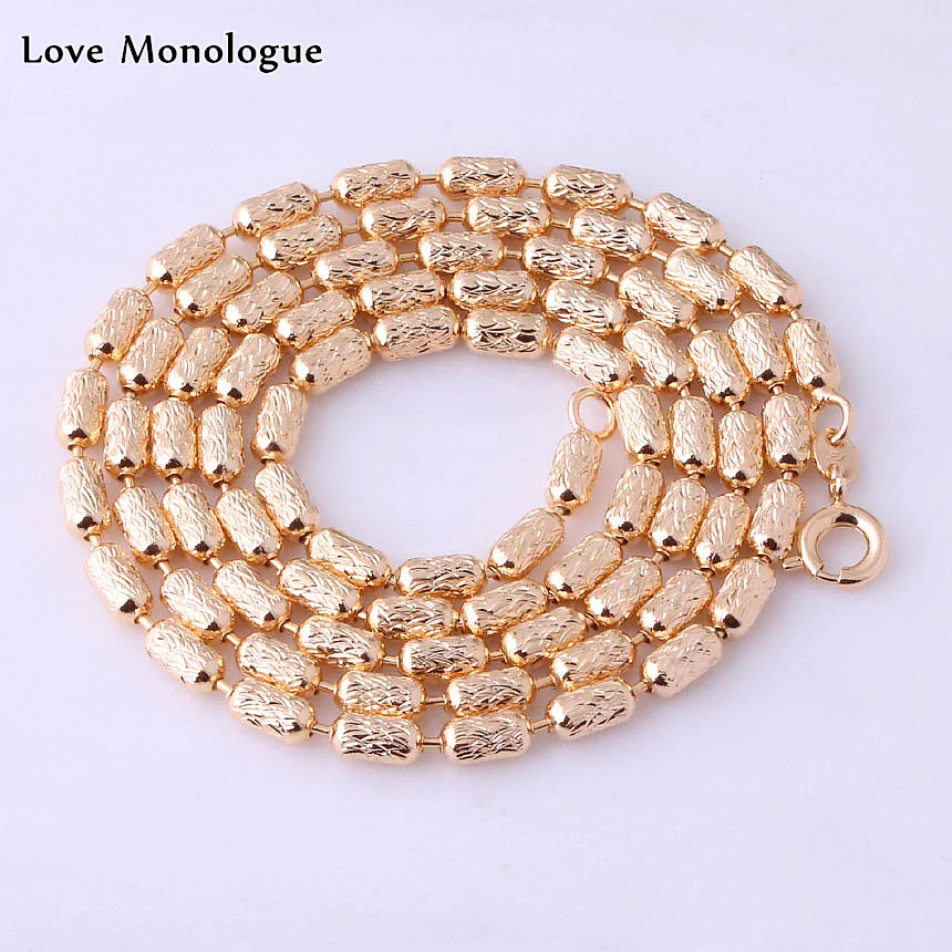 Love Monologue Classic Yellow Gold Color Beads Necklace Length 60CM Long Necklace for Womens and Men Jewelry X0207
Love Monologue Classic Yellow Gold Color Beads Necklace Length 60CM Long Necklace for Womens and Men Jewelry X0207