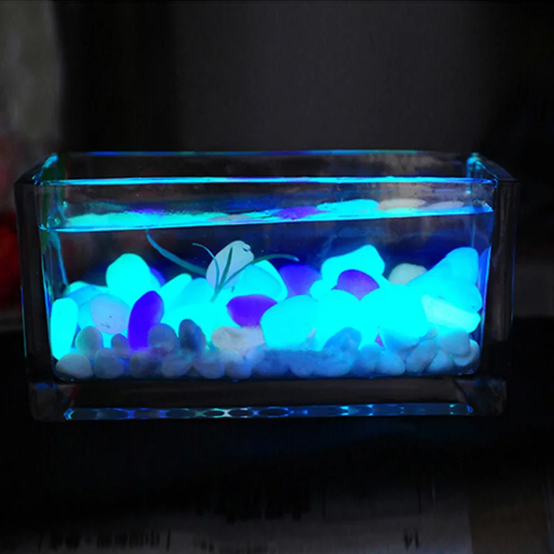 

10PCS Artificial Pebbles Stones Glow In The Dark Luminous Cobblestones Garden Fish Tank Aquarium Decoration Home Ornament Supply