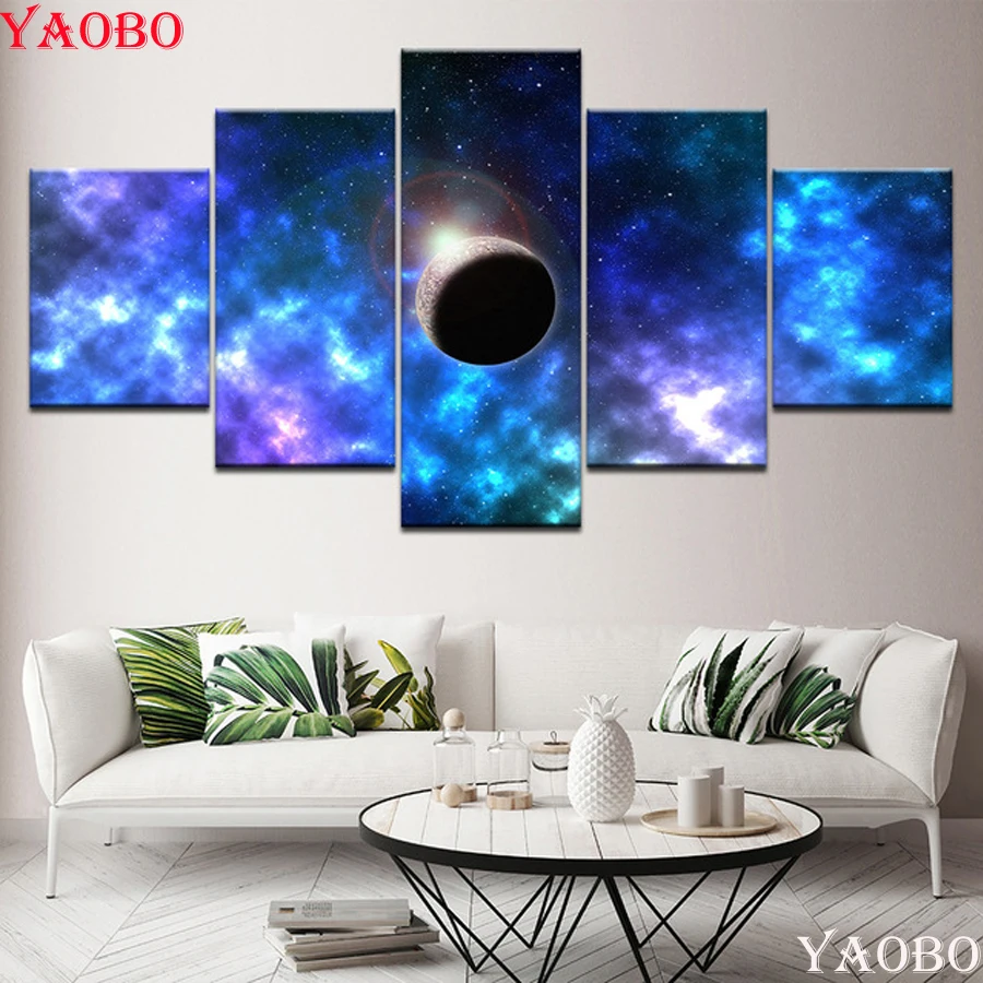 5pcs Square Round 5D DIY Diamond Painting "Planet Blue Nebula Space" Multi-picture Combination 3D Embroidery Mosaic Home decor
5pcs Square Round 5D DIY Diamond Painting "Planet Blue Nebula Space" Multi-picture Combination 3D Embroidery Mosaic Home decor