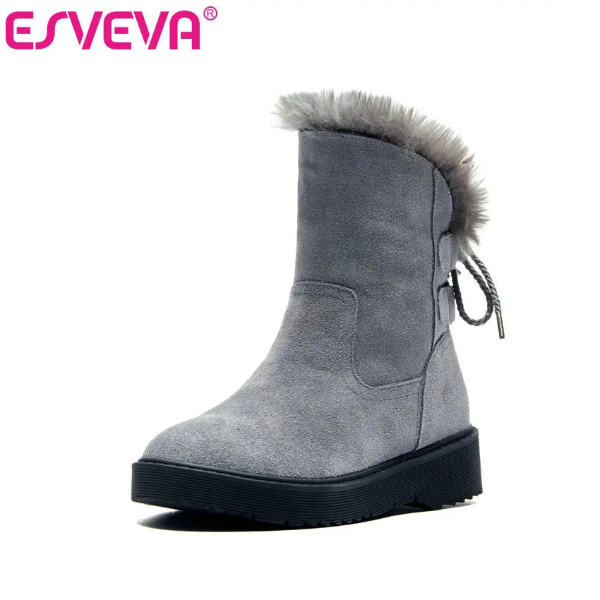 ESVEVA 2020 Wedge Low Heel Women Shoes Winter Ankle Boots Motorcycle Lace Up Round Toe Warm Snow Boots Size 34-39
ESVEVA 2020 Wedge Low Heel Women Shoes Winter Ankle Boots Motorcycle Lace Up Round Toe Warm Snow Boots Size 34-39