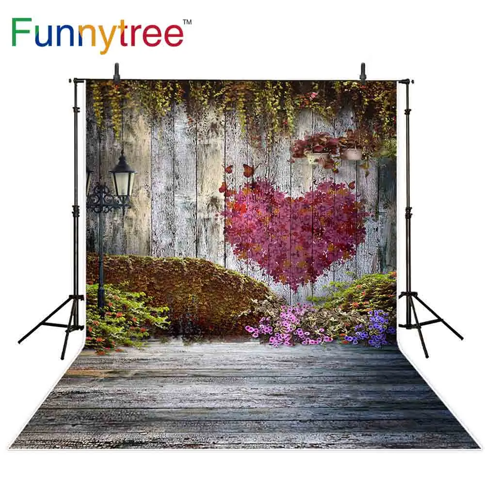 Фон Funnytree для фотосъемки с изображением деревянного сердца улисветильник света