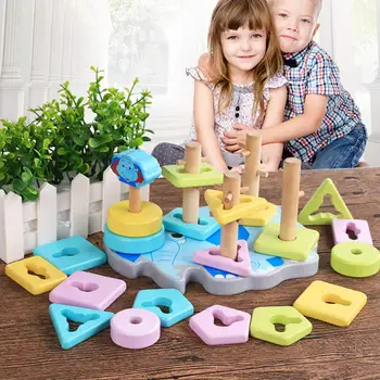 Wooden Geometric Blocks Sorting Stacking Matching Game Color Shape Early Learning Educational Toys for Children Toddler Kids
Wooden Geometric Blocks Sorting Stacking Matching Game Color Shape Early Learning Educational Toys for Children Toddler Kids
